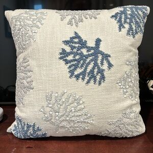 NEW Tahari Home corral beaded and embroidered decorative pillow